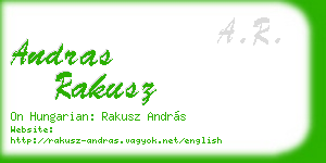 andras rakusz business card